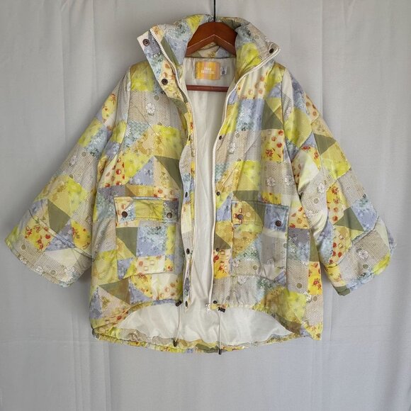 Urban Outfitters Kit Floral Patchwork Nylon Oversized Puffer Jacket Size Small - Picture 5 of 16